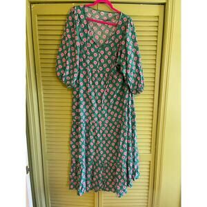 Unlabeled Green Floral Maxi Dress - Size XL - Gently Used